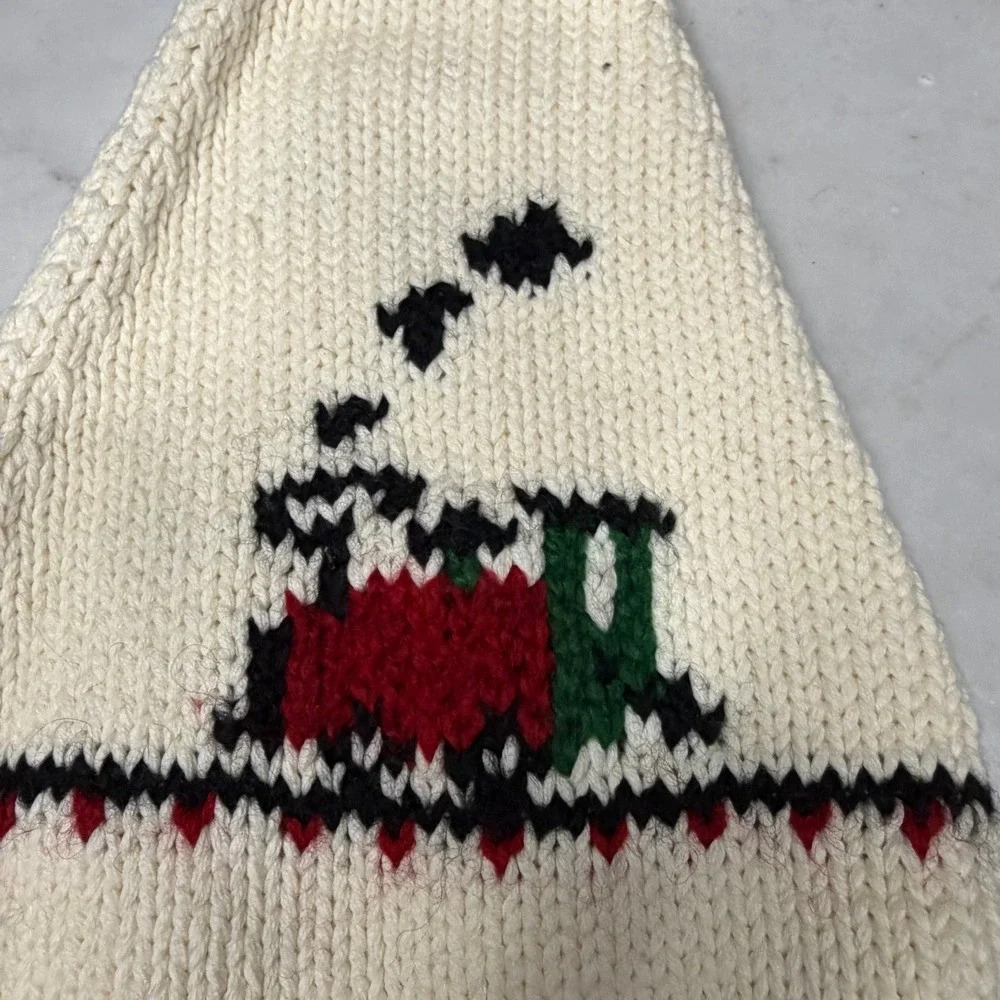 Vintage Baby Gap Knitted Hat Baby 2-4yrs‎ Choo Choo Train Pompom Outdoors Winter